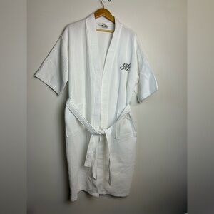 Luxor Egiptian Cotton White Waffle Knit Men's Robe Mr Old Money Luxury Os Minima